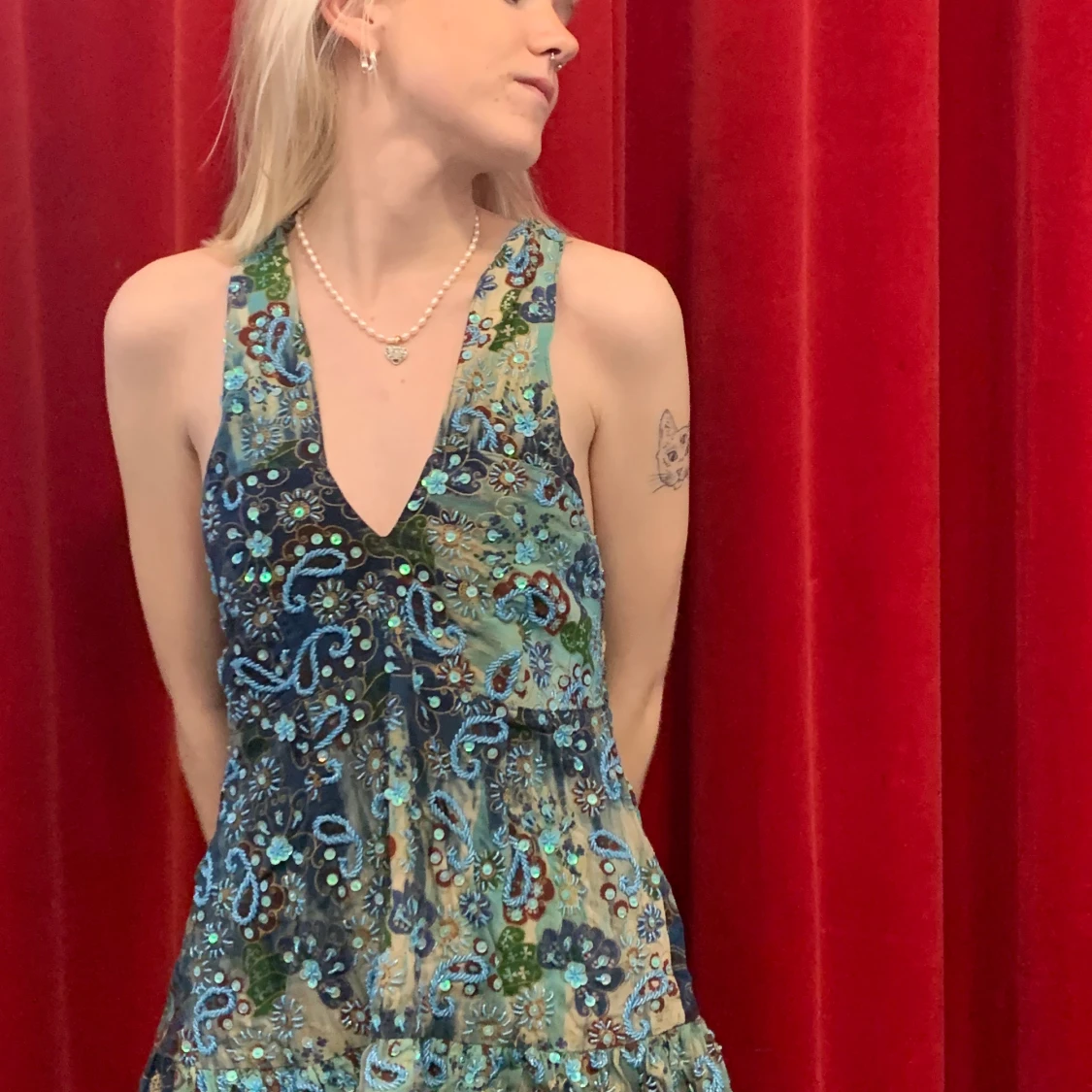 färgglad mönstrad topp - 90