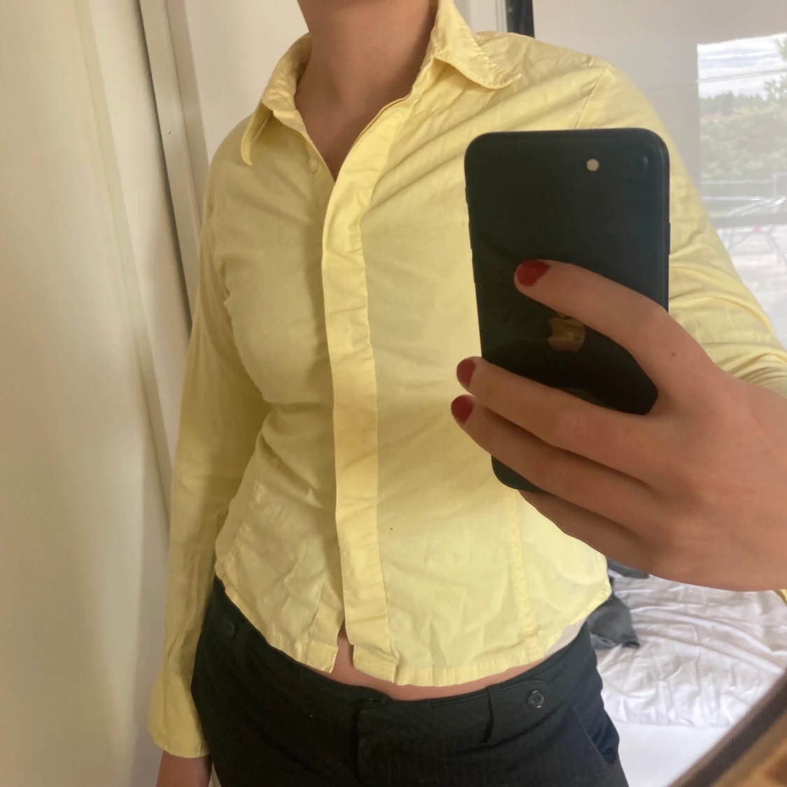 Gul figursydd skjorta - 90