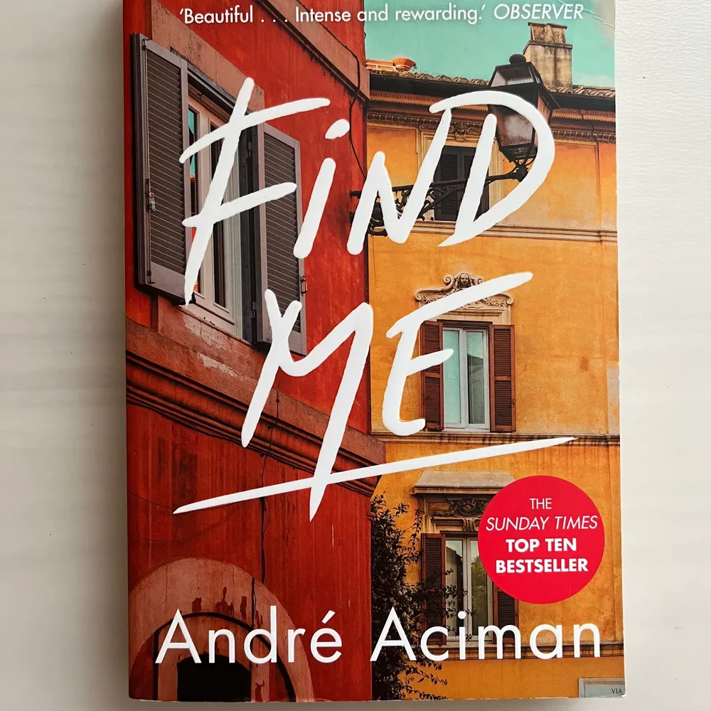 Säljer ”Find me” av André Aciman. Den andra delen till hans bok ”call me by your name”! 40kr + 52kr frakt! TRYCK INTE PÅ KÖP NU. Övrigt.