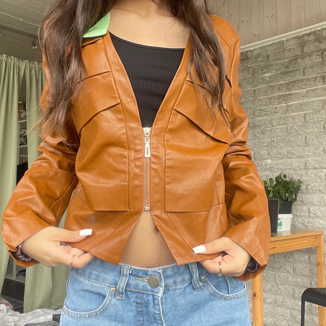 Brown leather jacket  - 91
