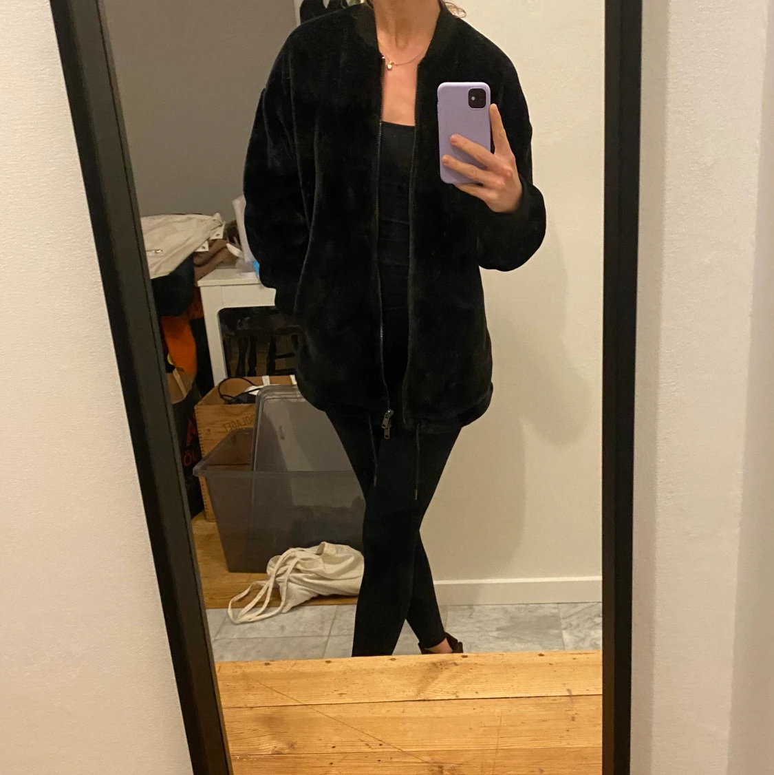 Monki Teddy fluffig jacka  - 90