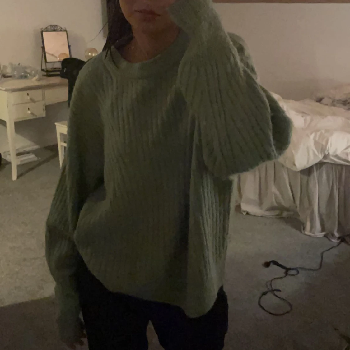 Grön stickad tröja