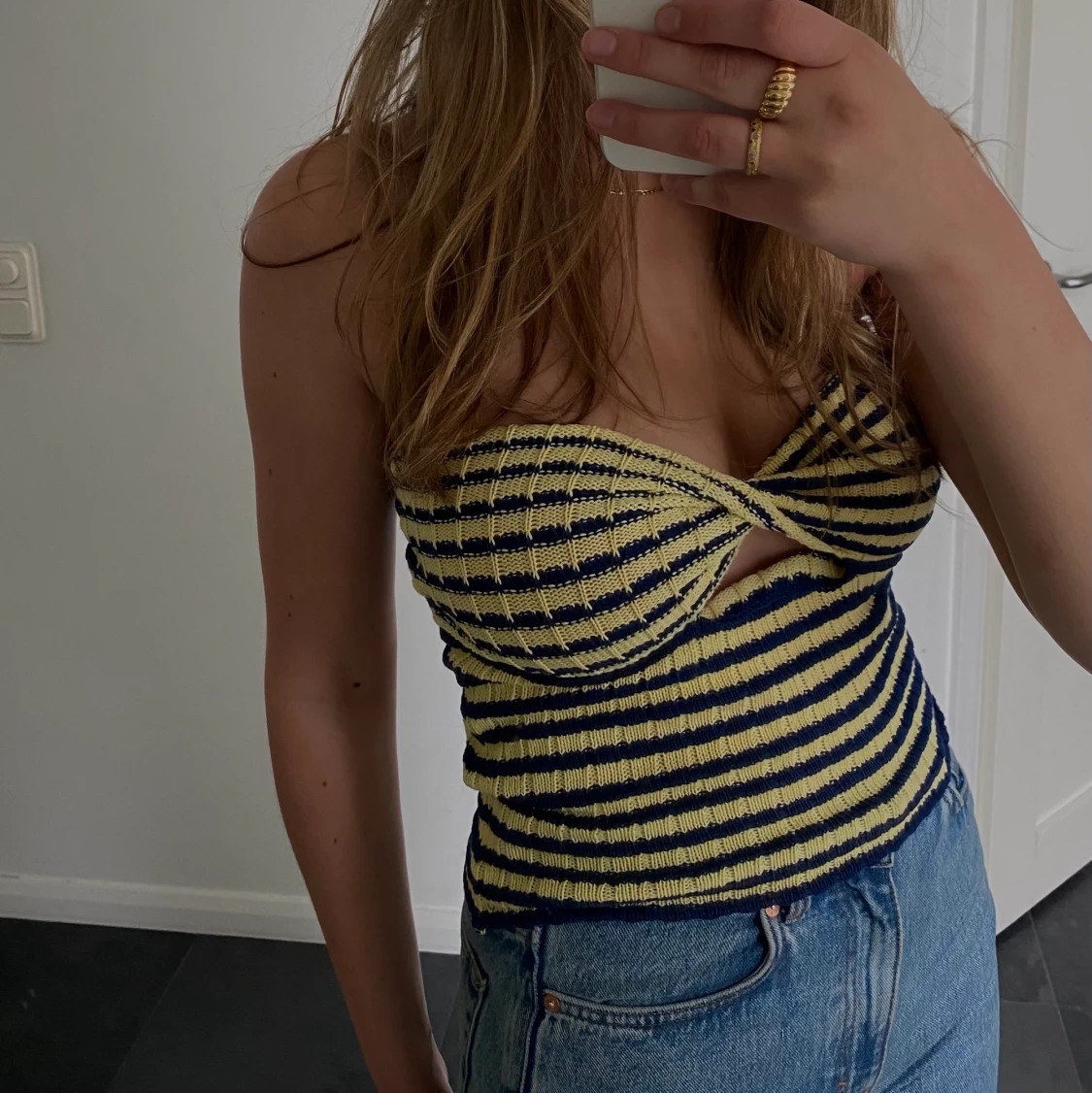 Randig bandeau topp - 90