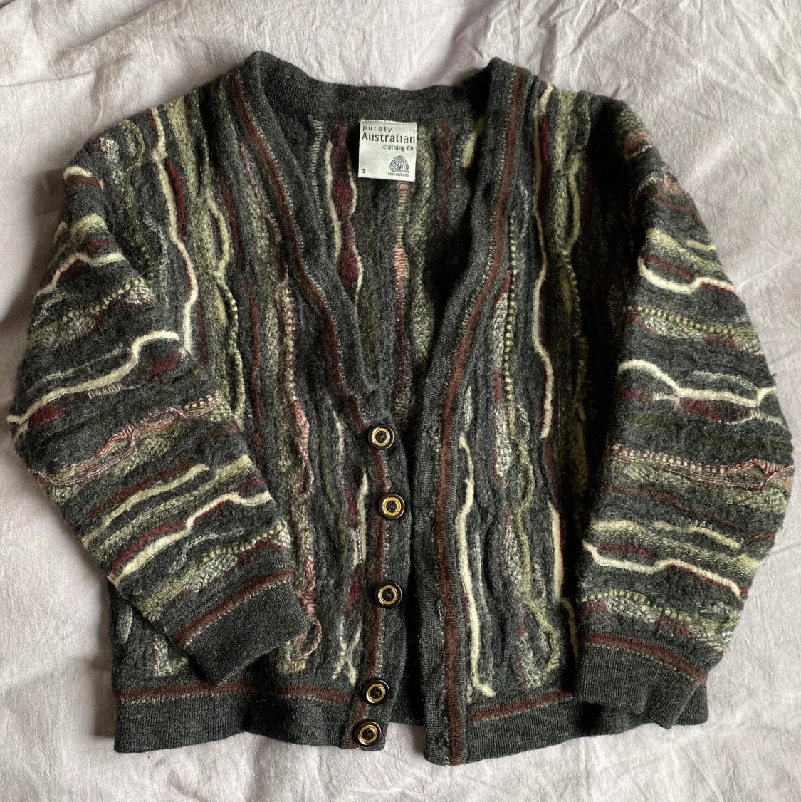 Vintage kofta i ull - 90