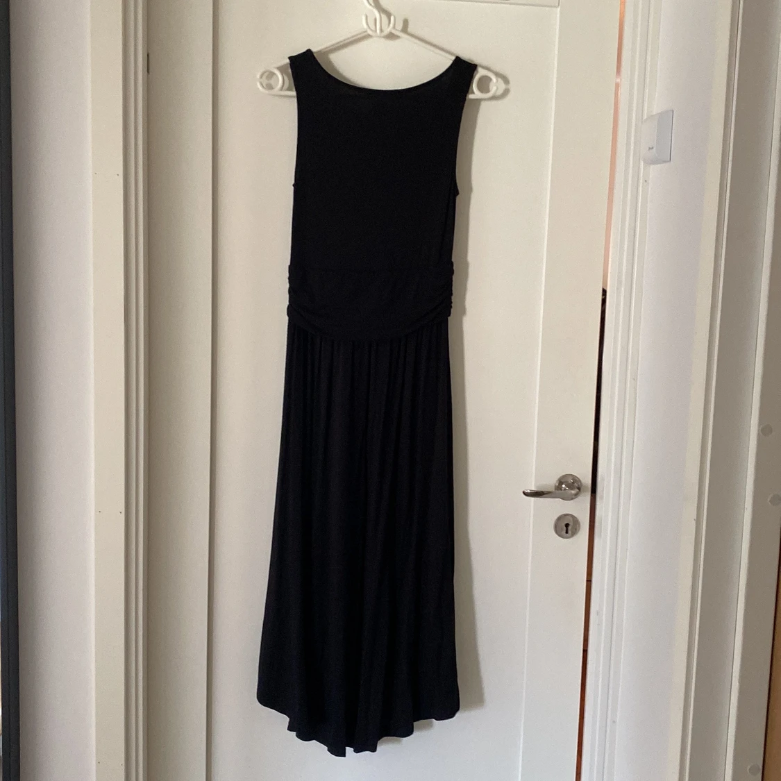 Svart lång bomullsklänning - 90