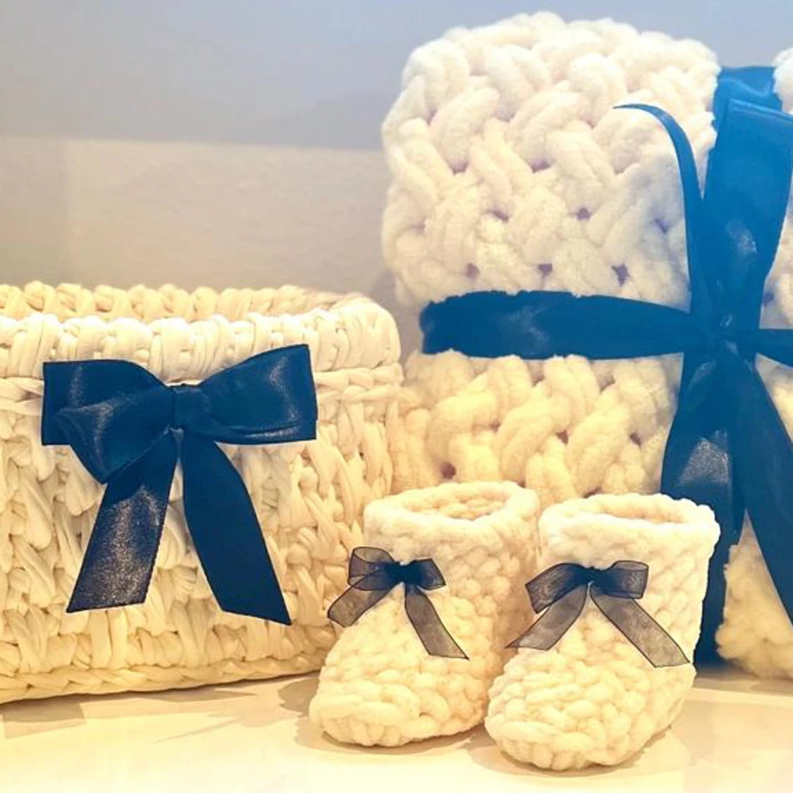 Babyset babypläd sockor korg pläd - 91