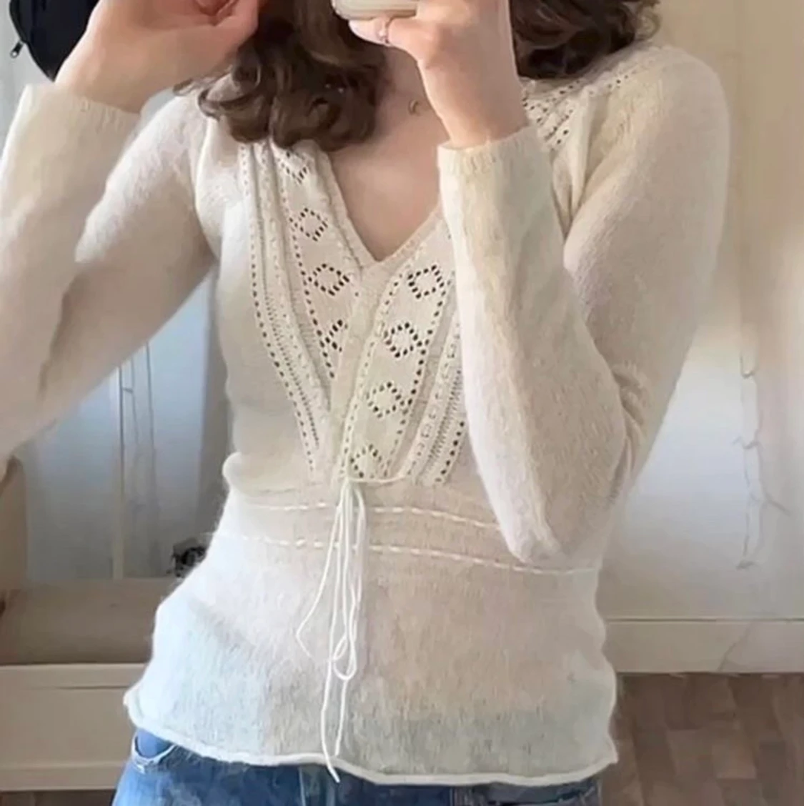 ESPRIT babydoll stickad topp - 90