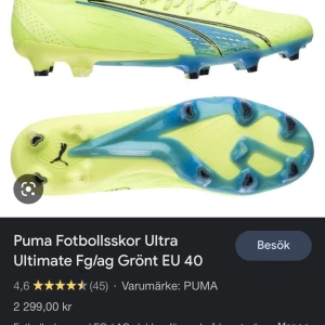 Puma fotbollskor  - Helt nya puma ultra ultimate. Endast använda 2-3 träningar. Storlek 42. kom pm vid intresse ! 