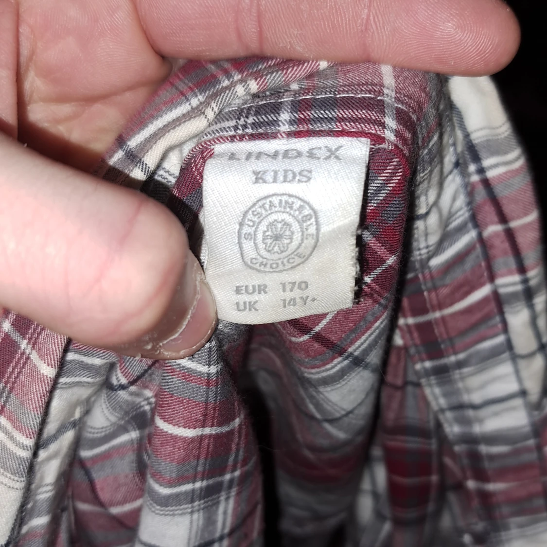 Röd, vit rutig skjorta - 90