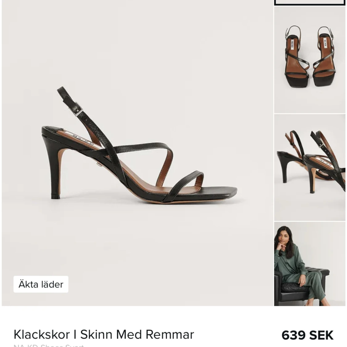 Klackar äkta läder//oanvända - 90