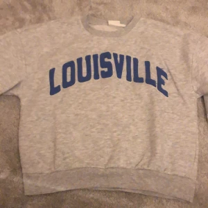 Louisville mjukiströja  - Knappt använd mjukistrjöja med blå text och grått tyg. 300 orginalpris! Kontakta för mer bilder! ❤️