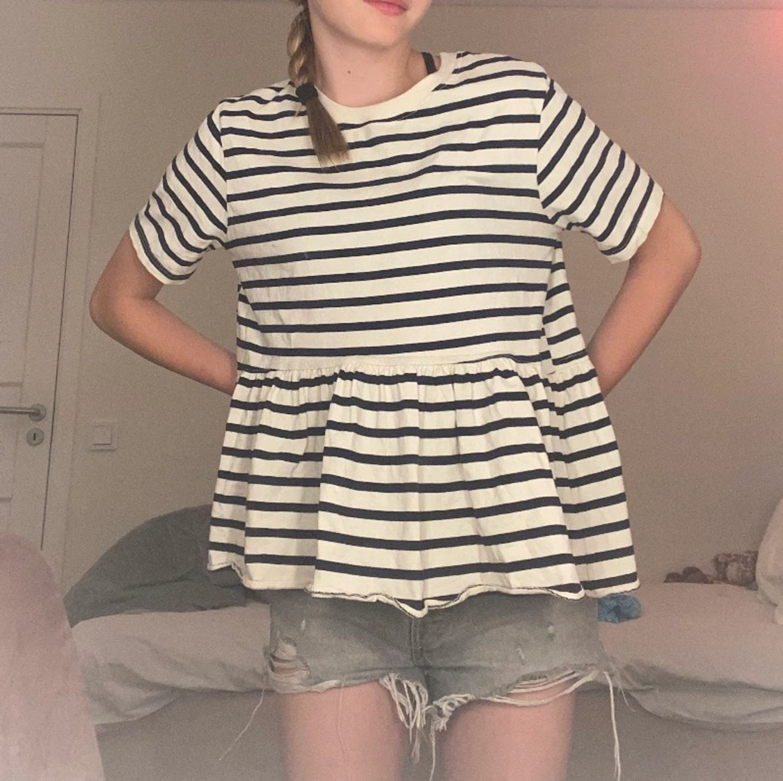 Zara tröja randig volang