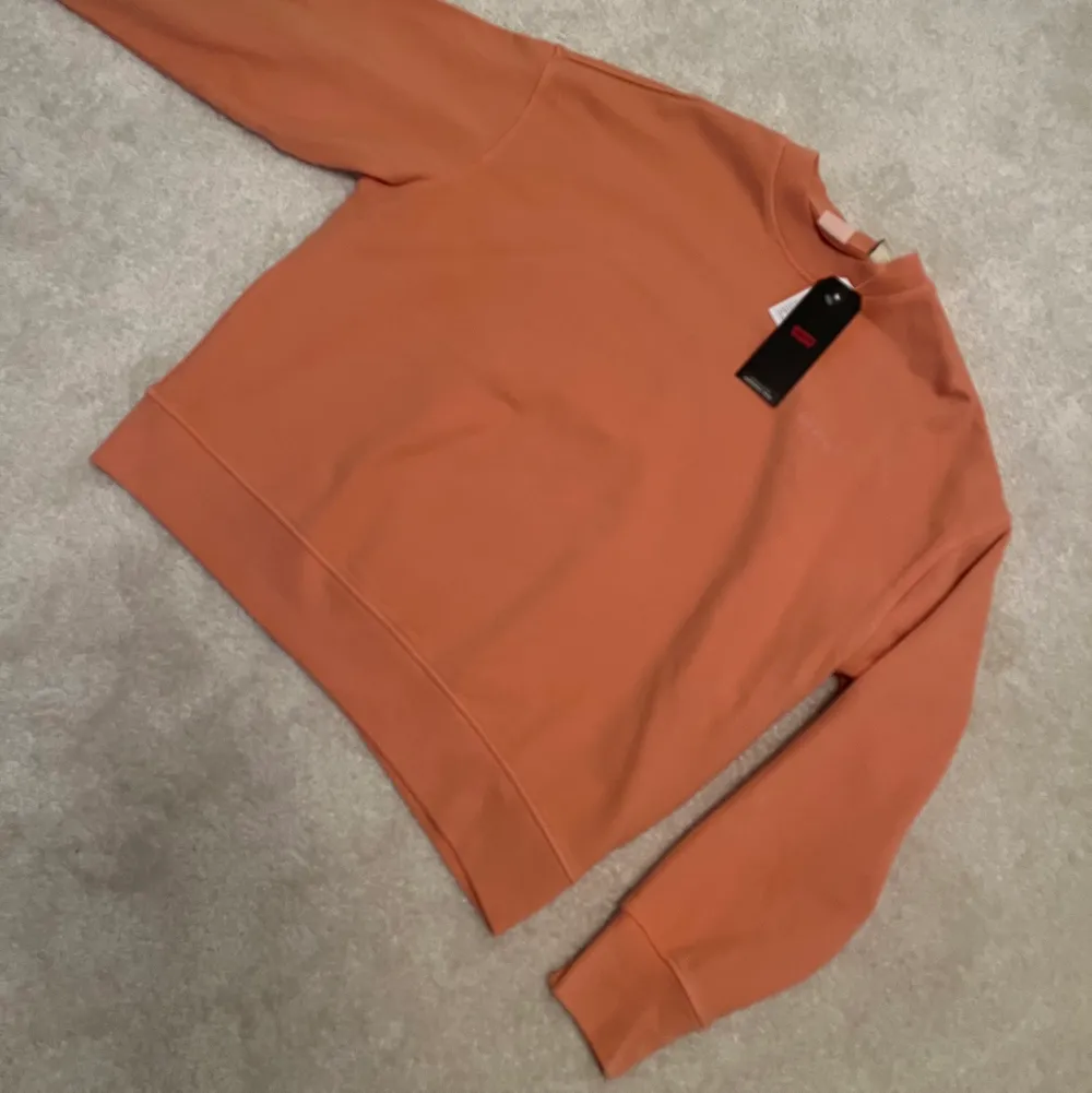Orange tröja från Levis, storlek S men jag skulle säga att den sitter som en M. Helt oanvänd. Stickat.