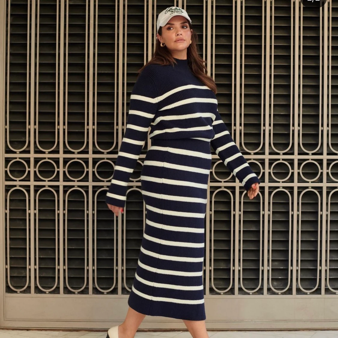Adoore knitted stripe dress 