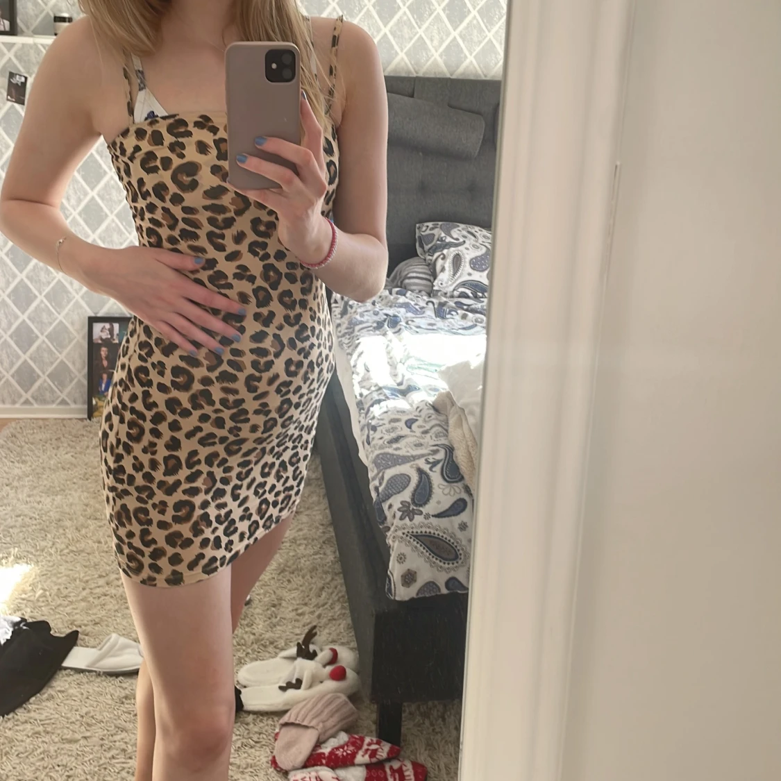 Leopard klänning  - 90