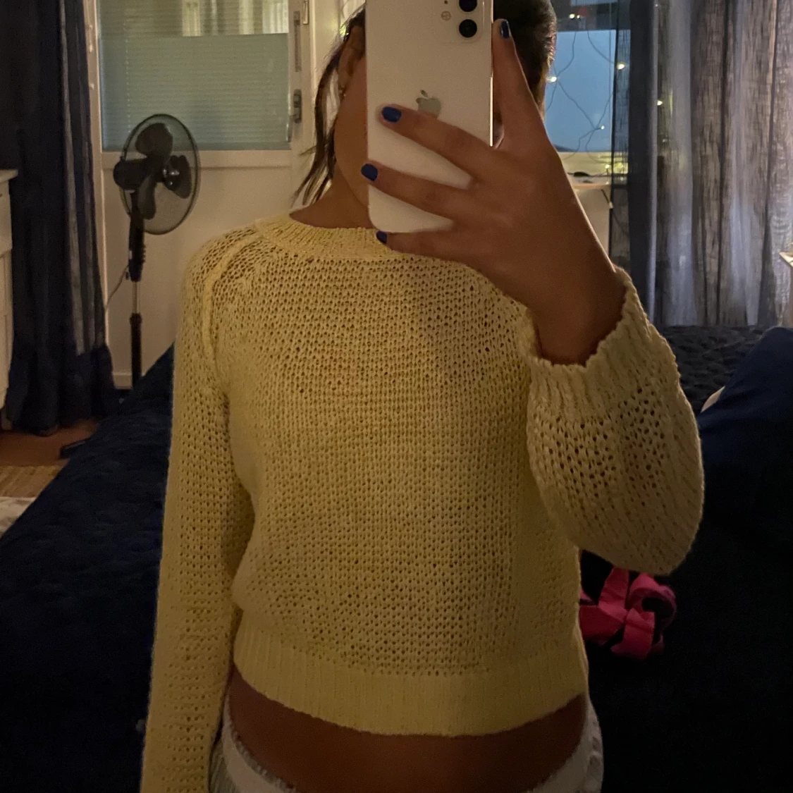 Croppad virkad tröja - 90