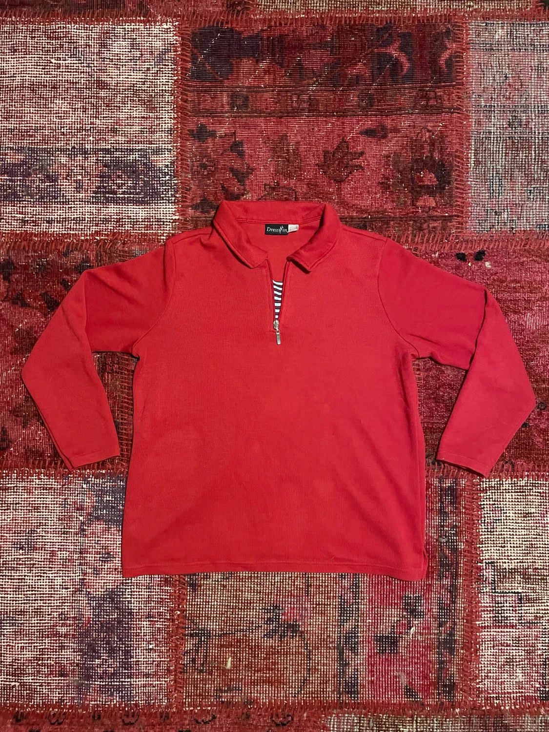Röd half zip