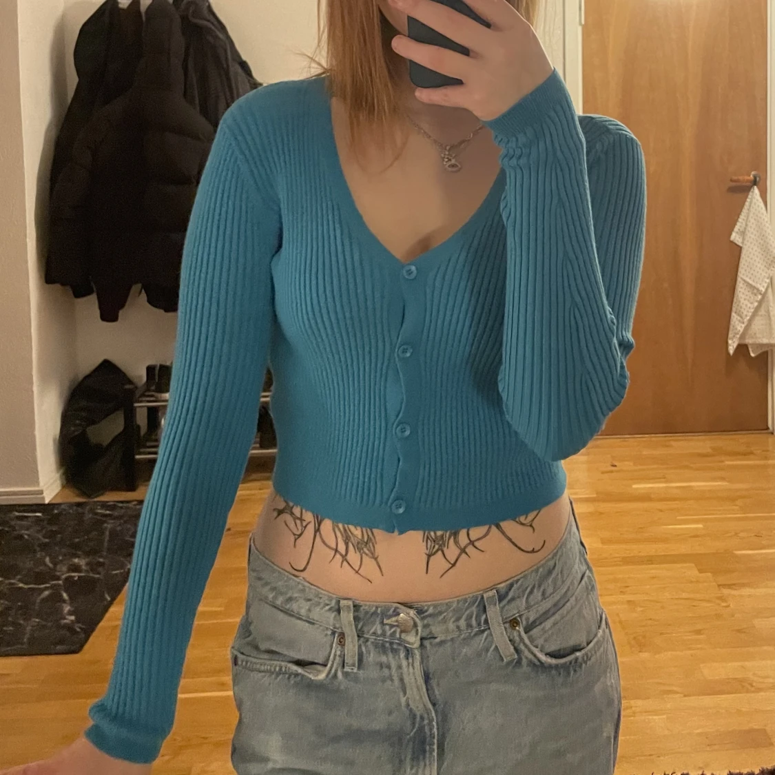 blå långärmad topp - 91