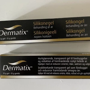 Dermatix Silikongel - Gel för att minska ärr, perfekt efter operationer t.ex.  Köpte tre tuber, behövde bara en, så de här är oöppnade. Pris för en tub på apotek: 489kr Pris för båds på apotek: 978kr Mitt pris 500 för båda, inkl frakt.