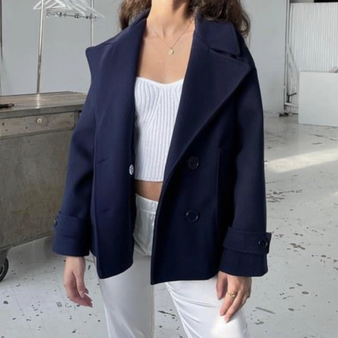 Marinblå kappa - 90