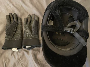 Ridhjälm, Rishandskae - Ridhjälm storlek 58, och ridhandskar S, 500kr