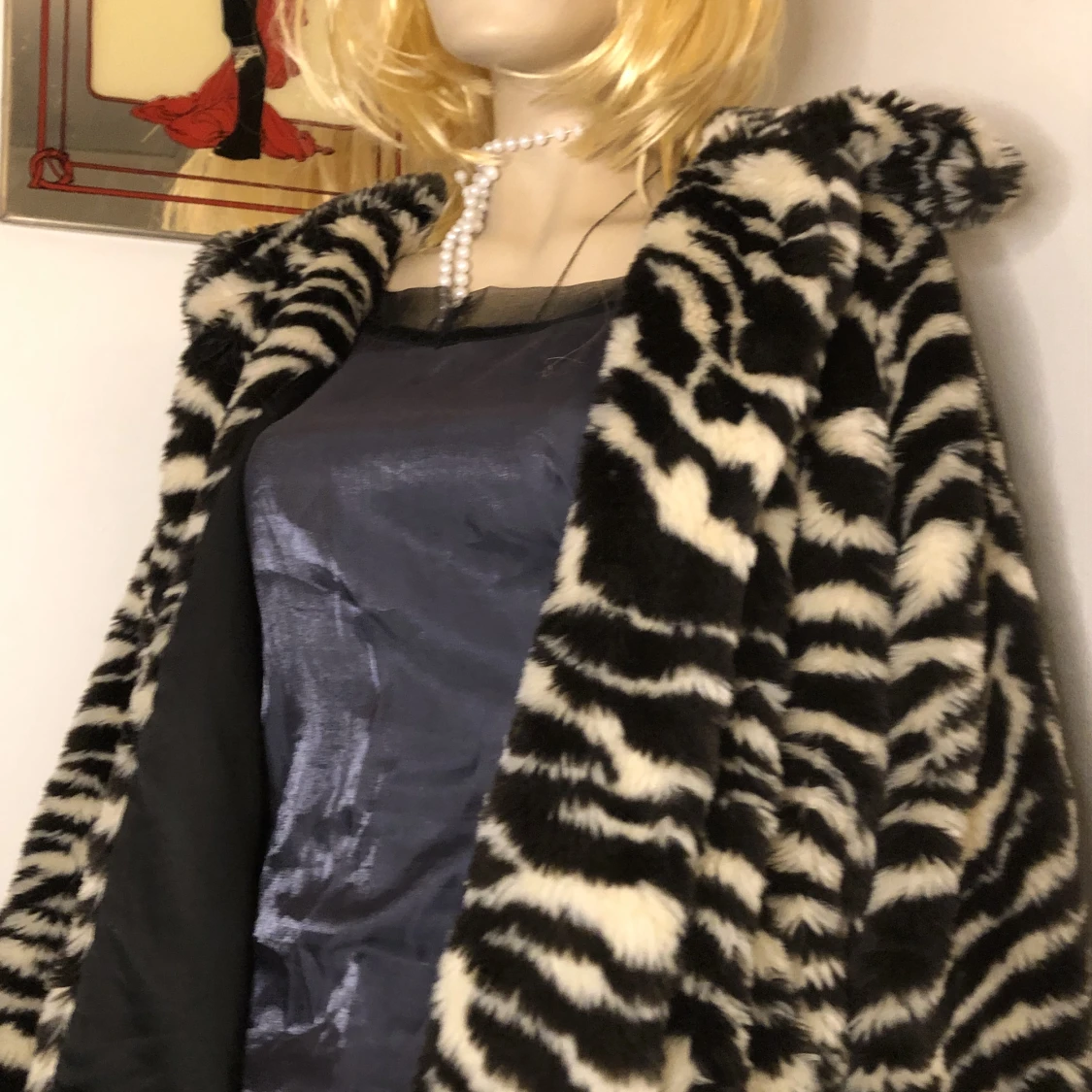 Zebramönstrad jacka i fuskpäls - 91