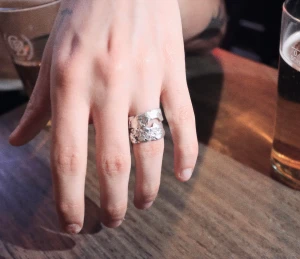 Sterling silver fused twin rings - Sterling silver fused twin rings-  Made out of silver scraps fused together in unique shape  Handcrafted  Size 19mm  1/1