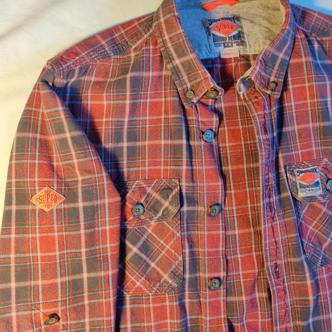 SUPERDRY FLANNEL SKJORTA - SMALL  - 90
