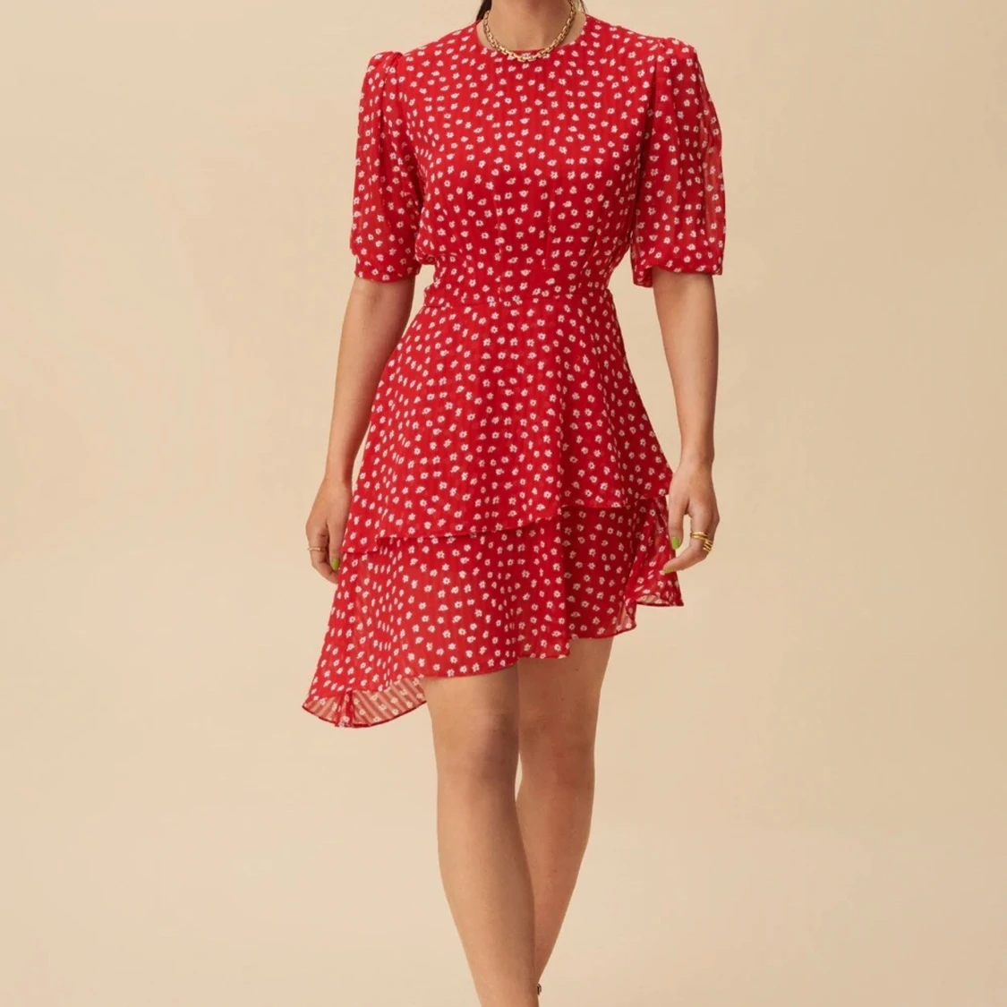 Adoore Assymmetric Dress Red - 90