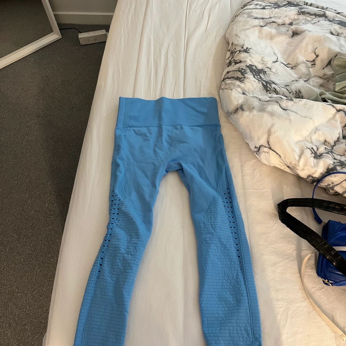 Blå träningsthights storlek S - 90