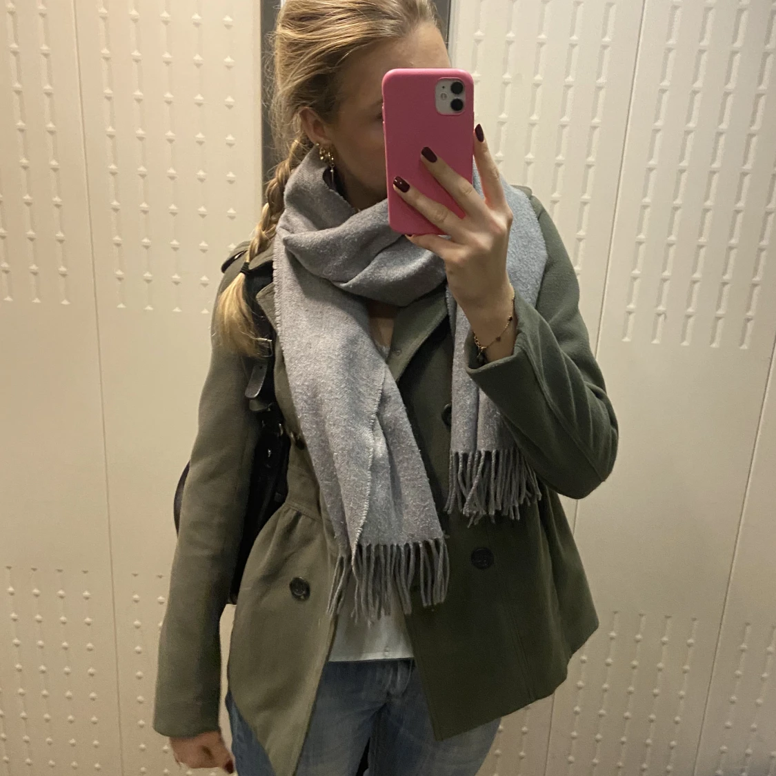 Mörkgrön kort kappa - 90