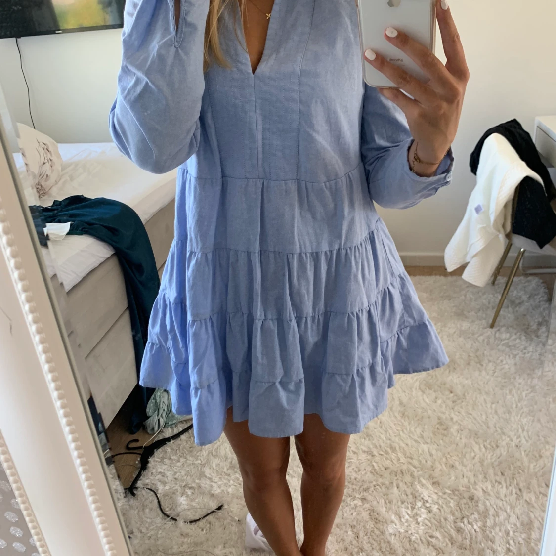 Blå skjortklänning  - 91