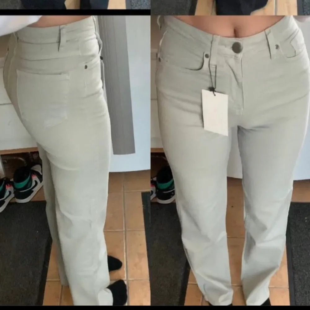 Snygga gråa jeans från madlady storlek 34-32 helt oandvända prislappen finns kvar . Jeans & Byxor.