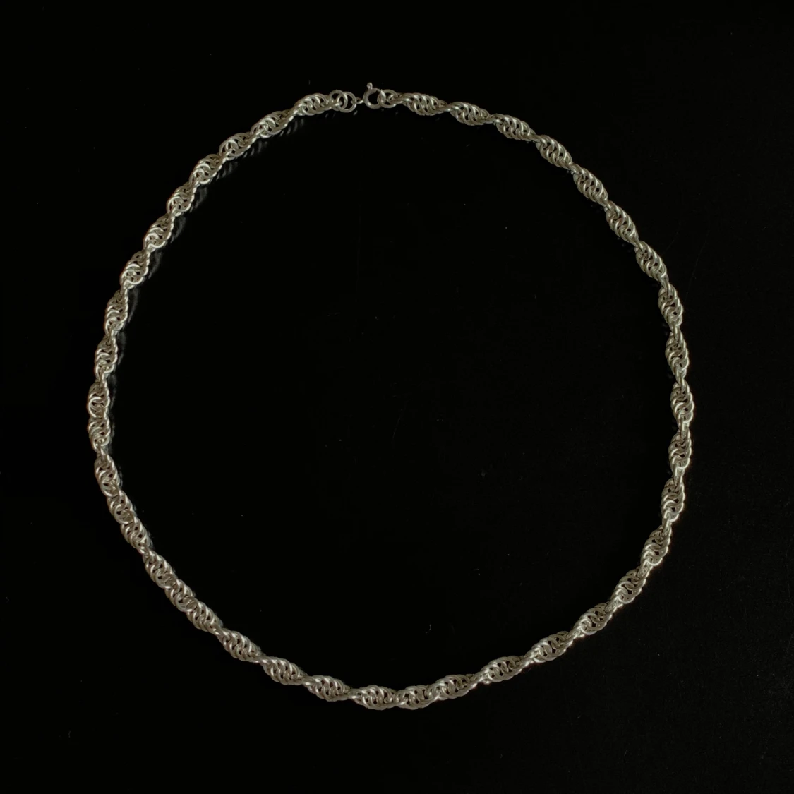 Dna-länk halsband äkta silver - 90