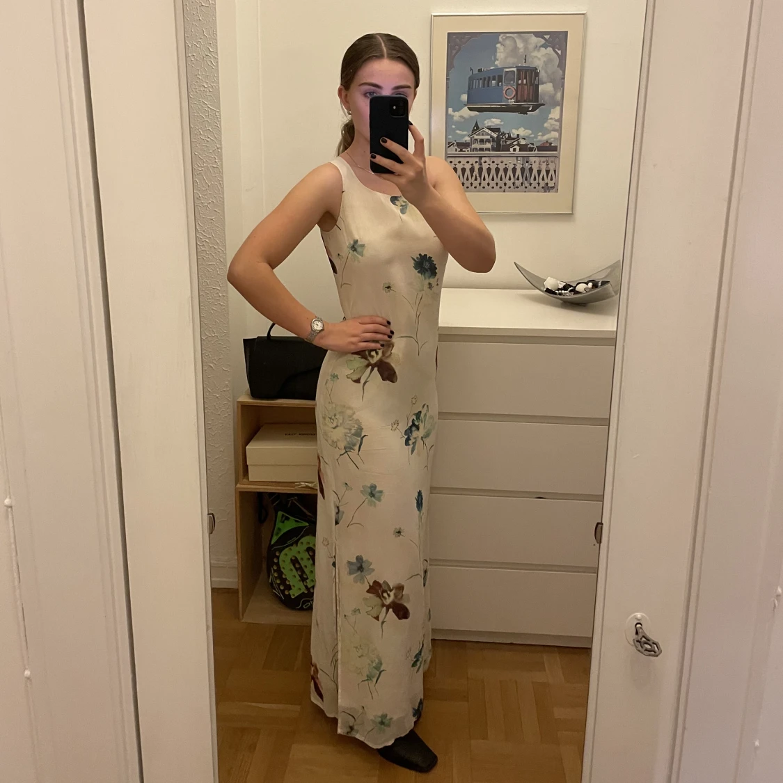 Blommig långklänning - 90