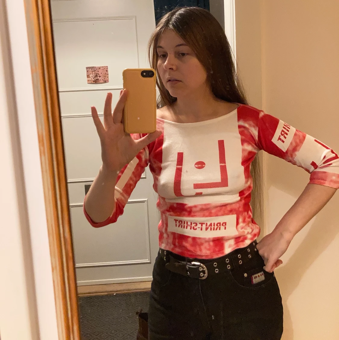 Röd och vit snygg topp - 91