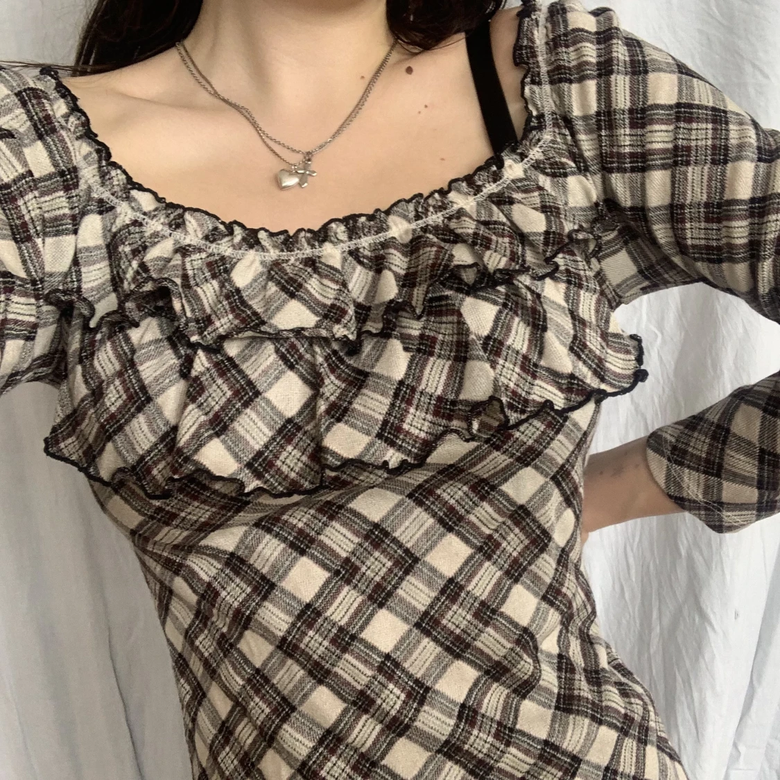 långärmad rutig topp från japanska l’est rose<3