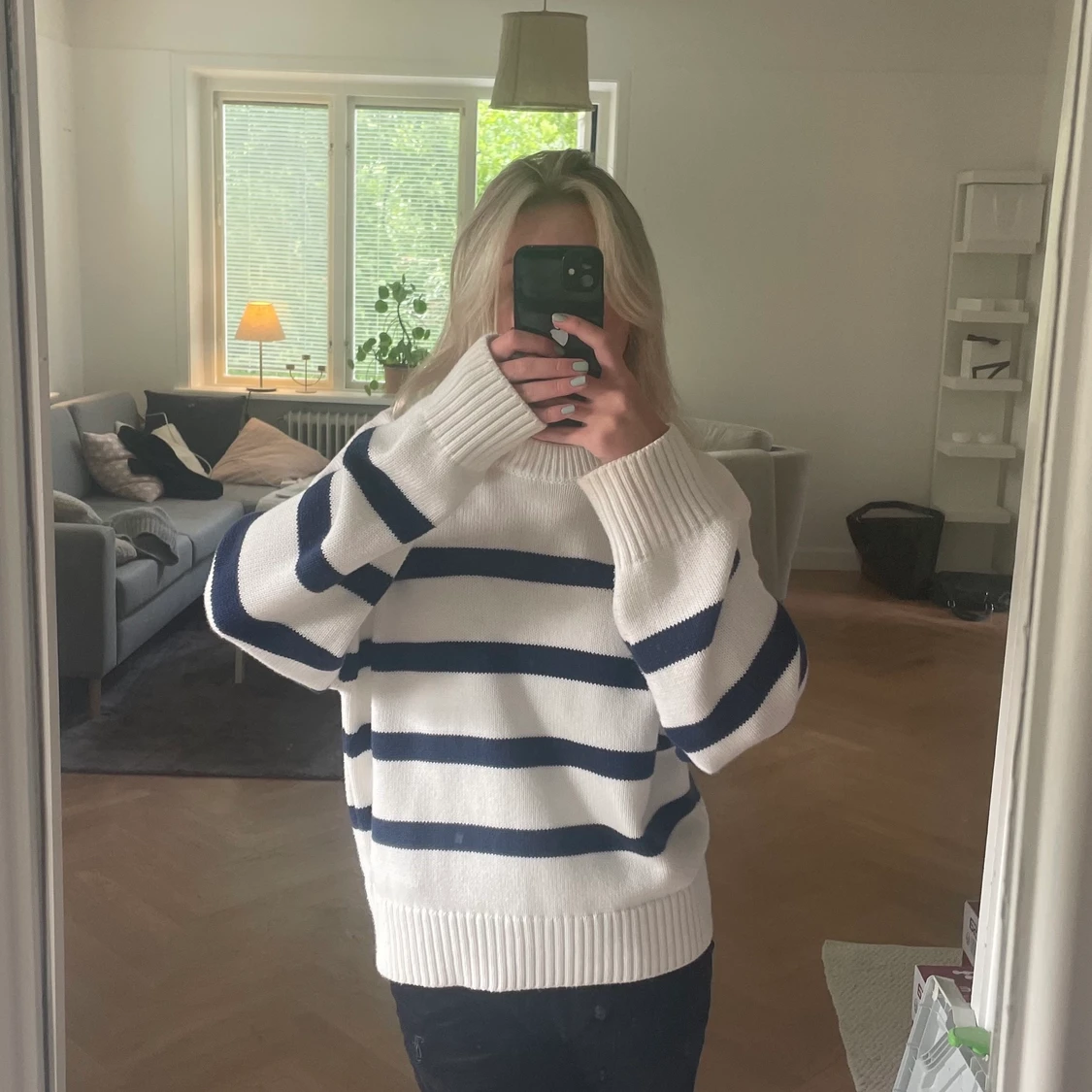 Randig stickad tröja - 91