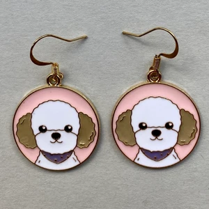 Cute dog örhängen 🌸 - Nickelfria krokar och fri frakt 🌸