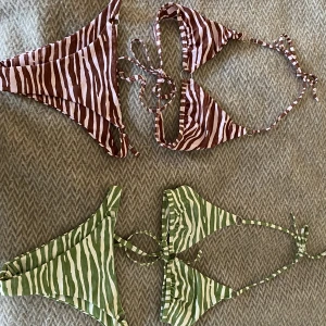 Bikinis  - Två randiga bikinis från shein, knappt använda och en lila är från bikbok. 100kr för alla eller 40kr styck GRÖN SÅLD!