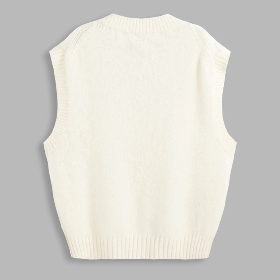 Vit stickad väst  - 90