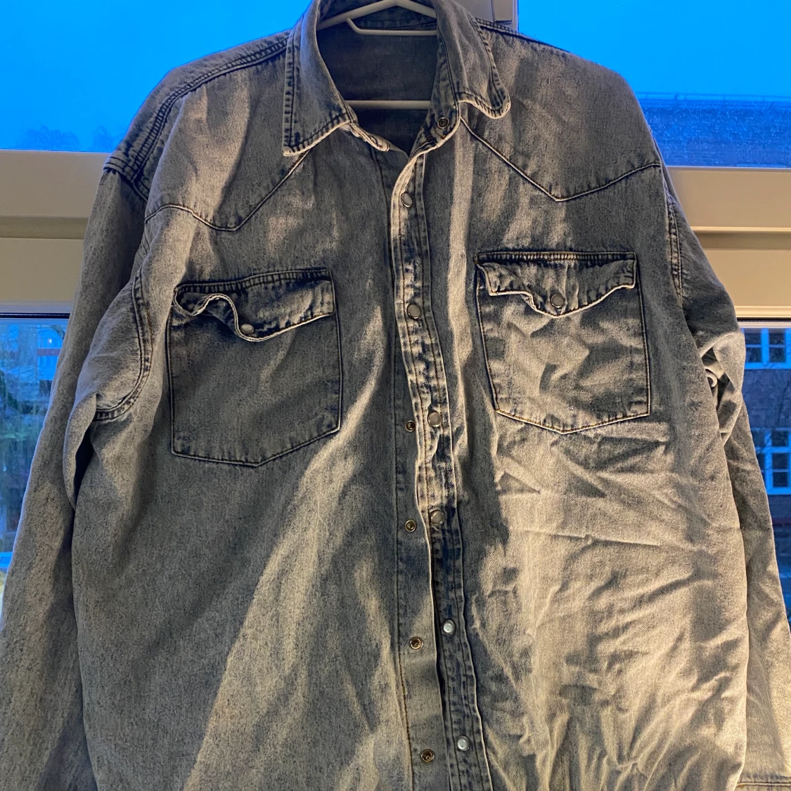 Vintage jeans skjorta med unika knappar