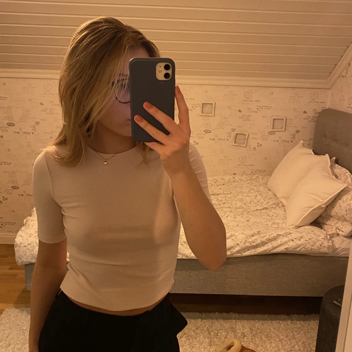 T-shirt med lite längre ärm - 90