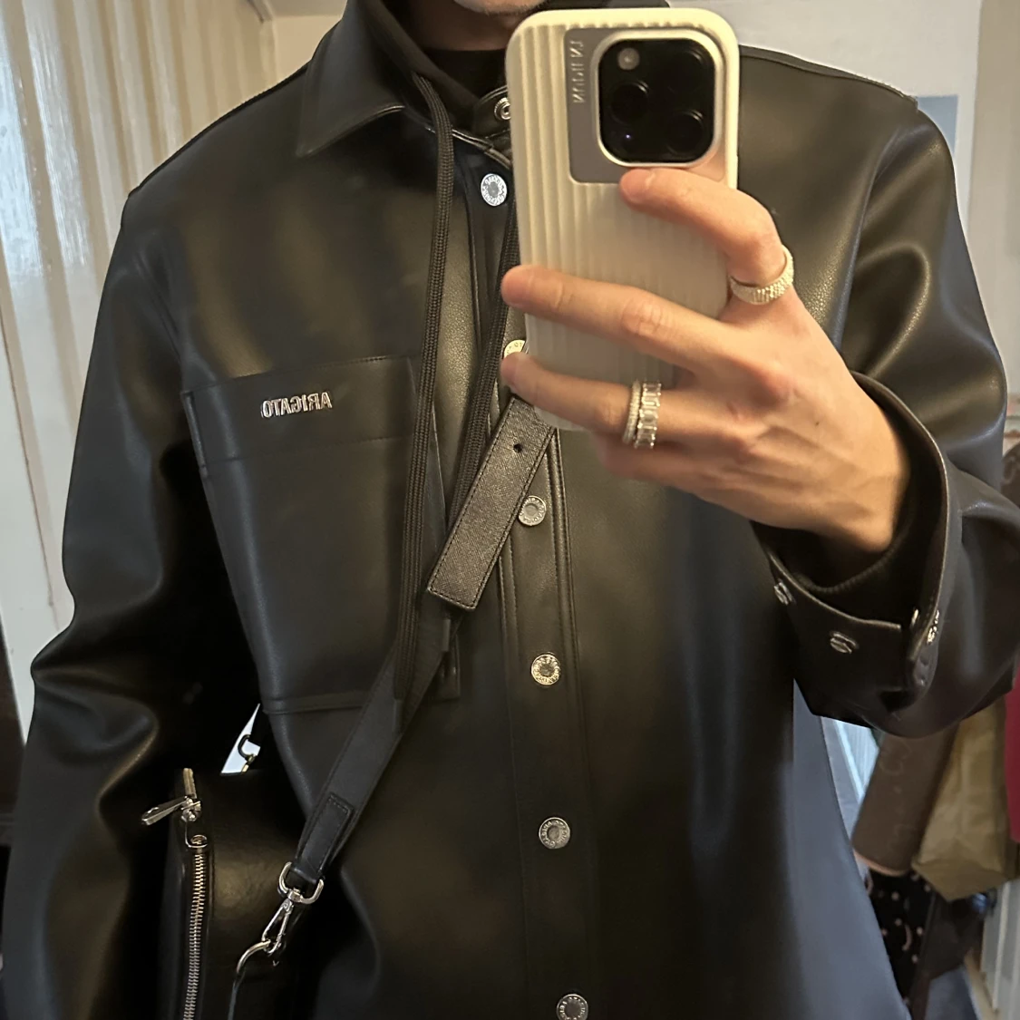 Axel Arigato Faux-Leather Overshirt