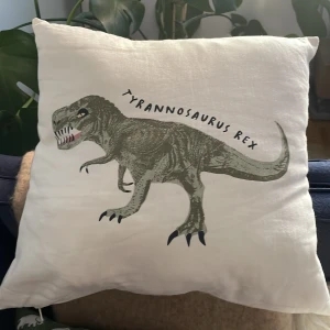 Dinosaurie kudde - TYRANNOSAURUS REX kudde från h&m home. Kuddfodralet tvättas i 40 grader, kudden ingår.   (Endast upphämtning)