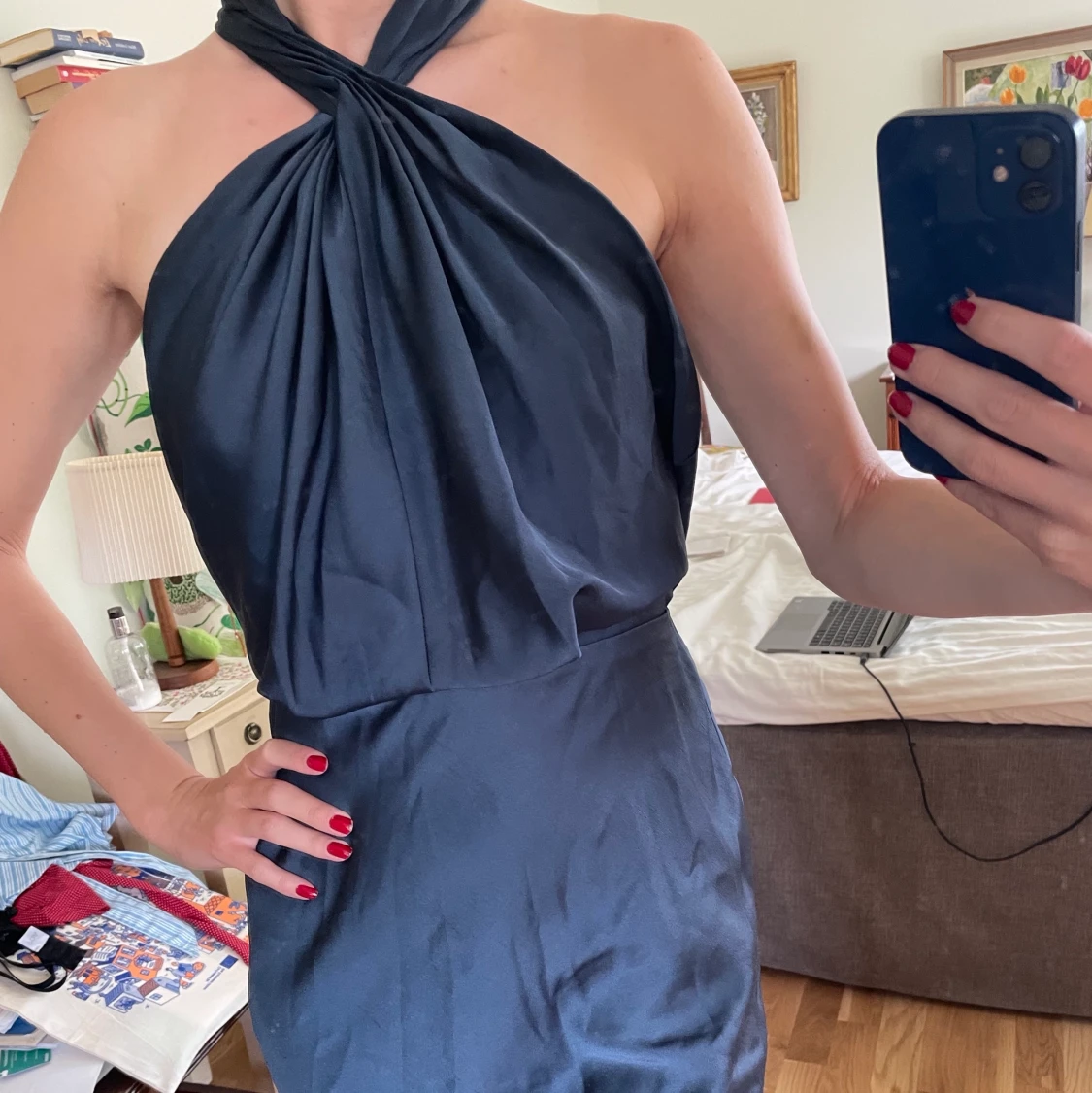 Blå långklänning Asos