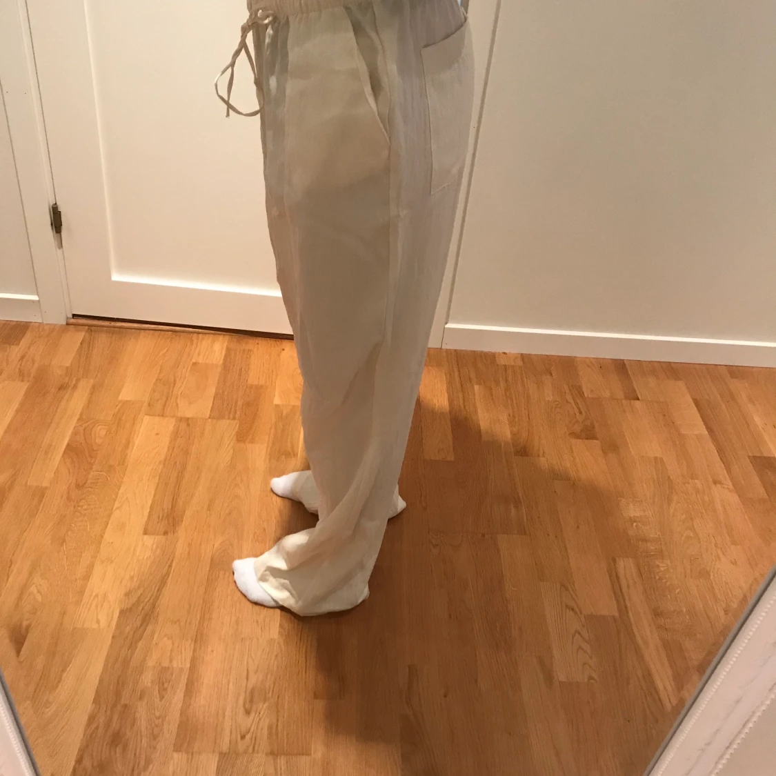 Vita linnebyxor - 90