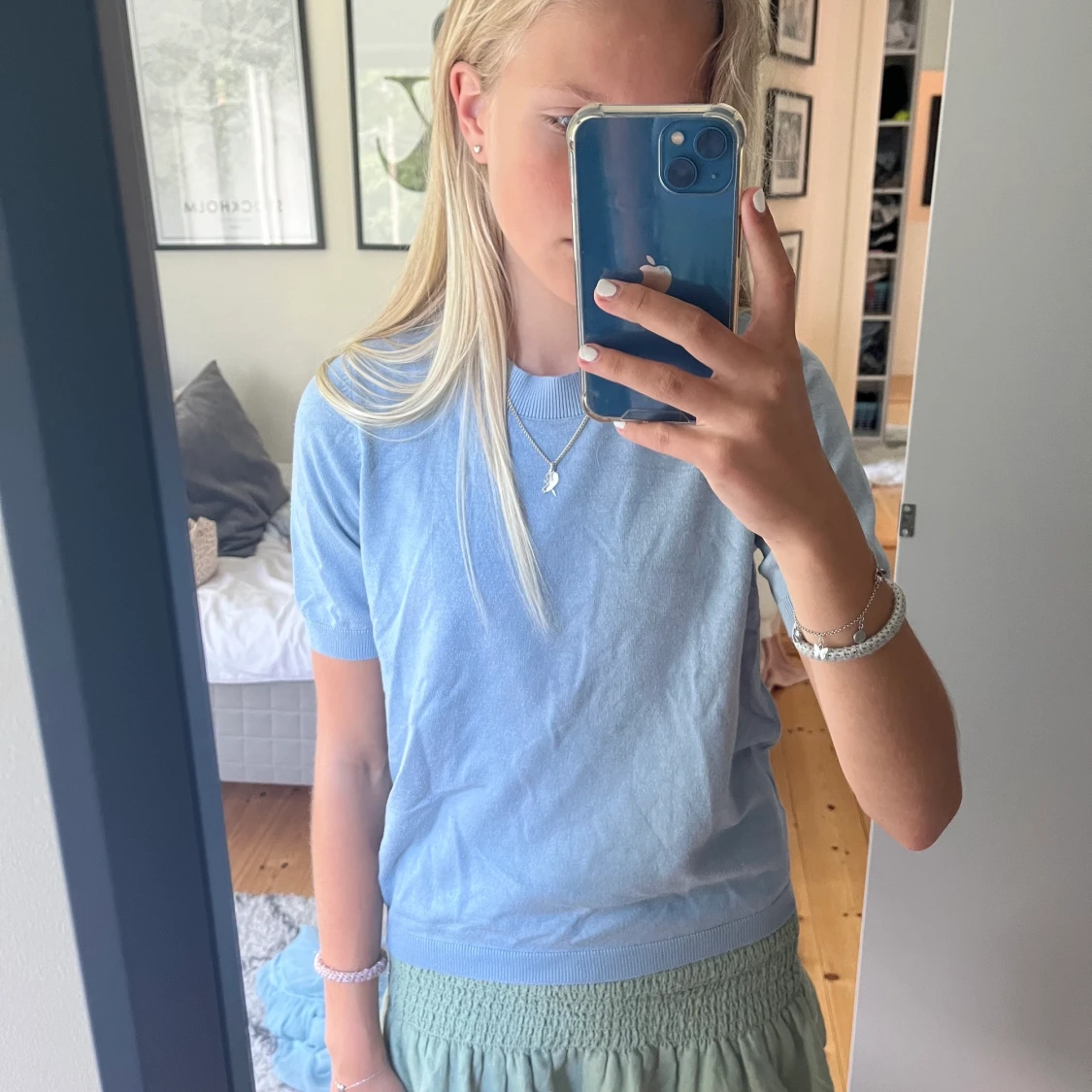 Stickad t-shirt  - 90