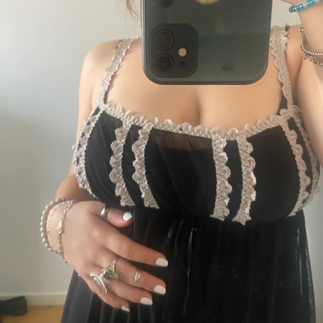 Svart mesh klänning - 91