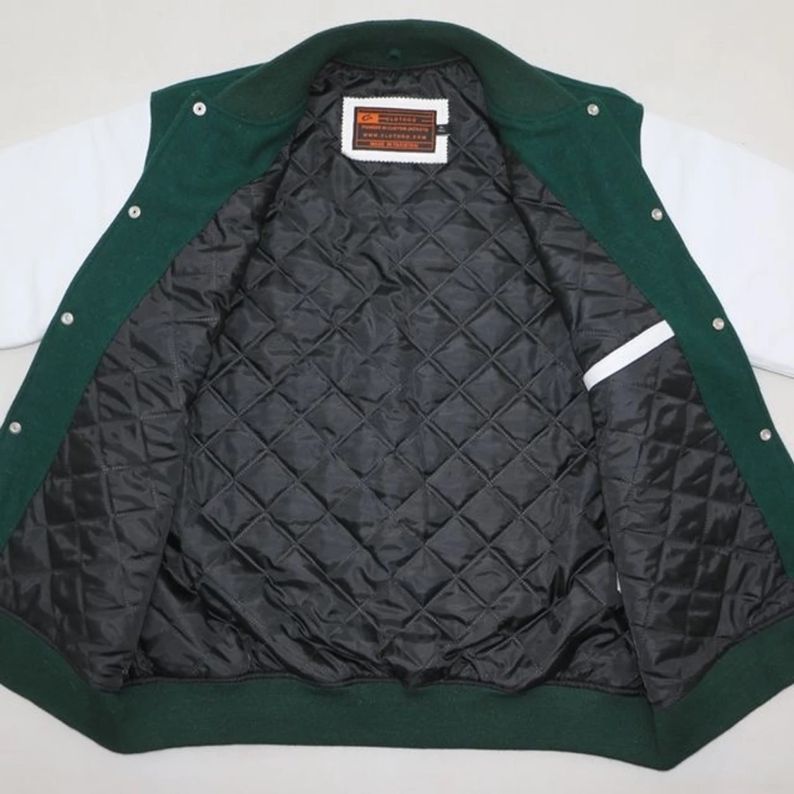 Varsity jacket vit och grön  - 91